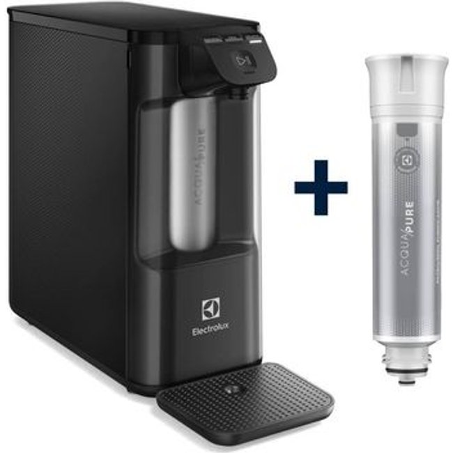 Purificador Electrolux Eletrônico Compacto Experience Pure 4x Digital Preto (PE12P) + Filtro/Refil Original de Água Acqua Pure - Bivolt - Preto