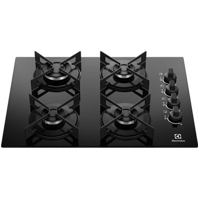 Cooktop 4 Bocas a Gás Electrolux Mesa de Vidro Efficient Grade de Aço Fosco (KE4GR) - Bivolt