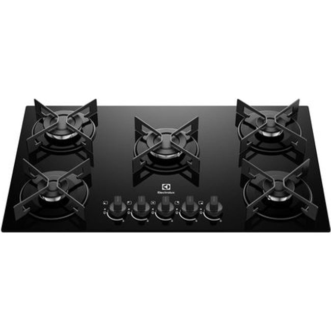 Cooktop 5 Bocas a Gás Electrolux Mesa de Vidro Efficient Grade de Aço Fosco (KE5GR) - Bivolt