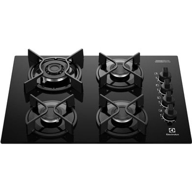 Cooktop 4 Bocas a Gás Electrolux Mesa Vidro Experience Tripla Chama e Grade de Ferro (KE4GC) - Bivolt