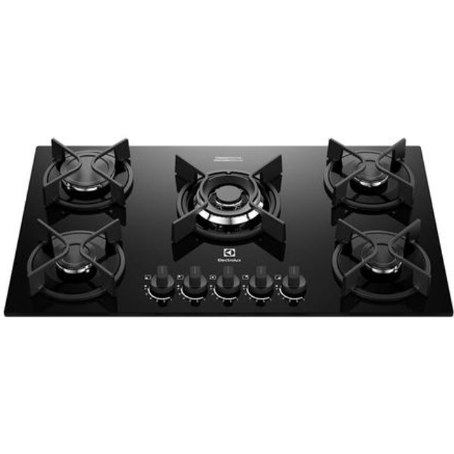 Cooktop 5 Bocas a Gás Electrolux Mesa Vidro Experience ChamaPrecisa, Multi Chama e Grade de Ferro Fundido (KE5GC) - Bivolt