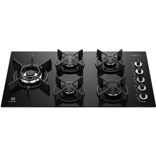 Cooktop 5 Bocas a Gás Electrolux Mesa Vidro Expert ChamaPrecisa e Grade Ferro Fundido (KE5GW) - Bivolt