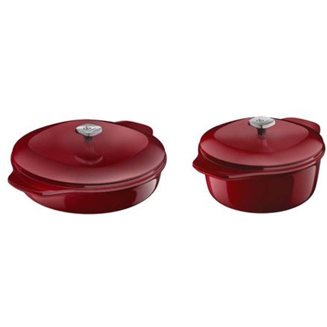 Jogo de Panelas Electrolux de Ferro Fundido Esmaltado Vermelha Expert com 2 Peças
