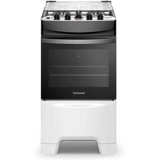 Fogão 4 Bocas Continental Branco Automático com TOPLimpaFácil (FC4IB) Premium - Bivolt