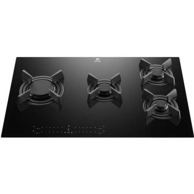 Cooktop 4 Bocas Gás Electrolux Expert Mesa de Vidro. Painel Touch e Timer Digital (KE4GF)