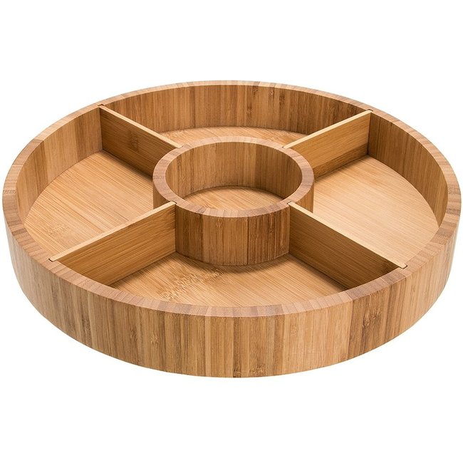 Petisqueira Home Style Bambus Giratória 5 Divisórias 35 cm