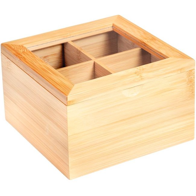 Caixa de Chá Home Style Bambus 16 cm x 16 cm