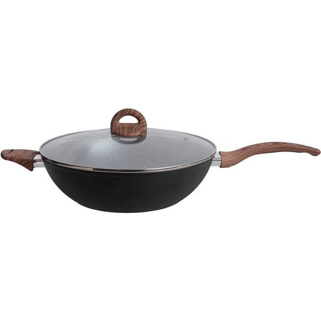 Frigideira Wok com Tampa Home Style By Tognana Jungle Black 32 cm