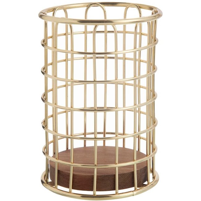 Porta Talher Home Style Acácia Gold 13 cm