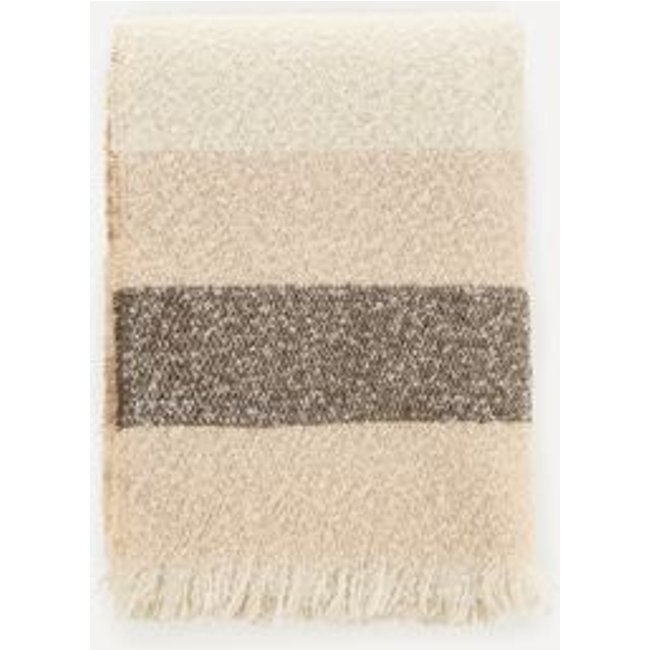 Manta de Tricot de Lã Escovada Lira Café Creme