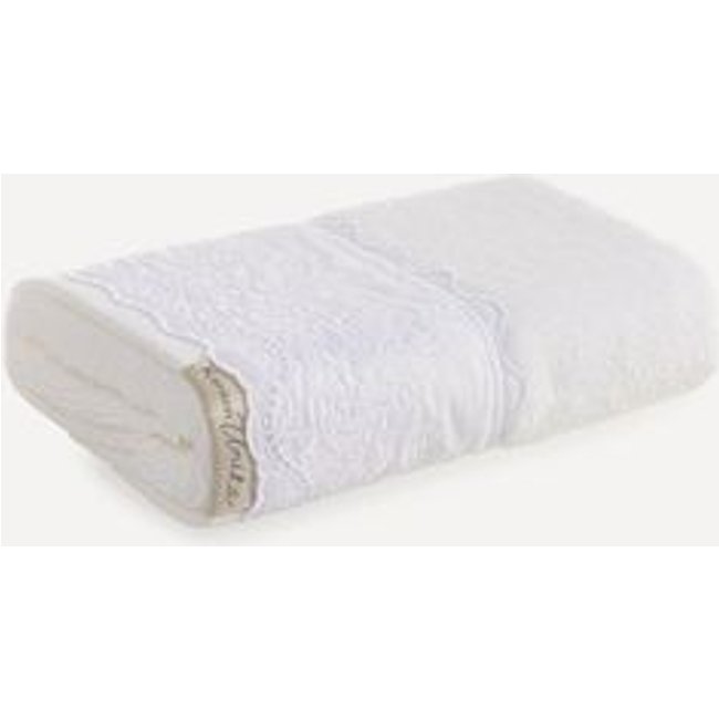 Toalha de Rosto Fio Penteado Bordado Antônia Branco