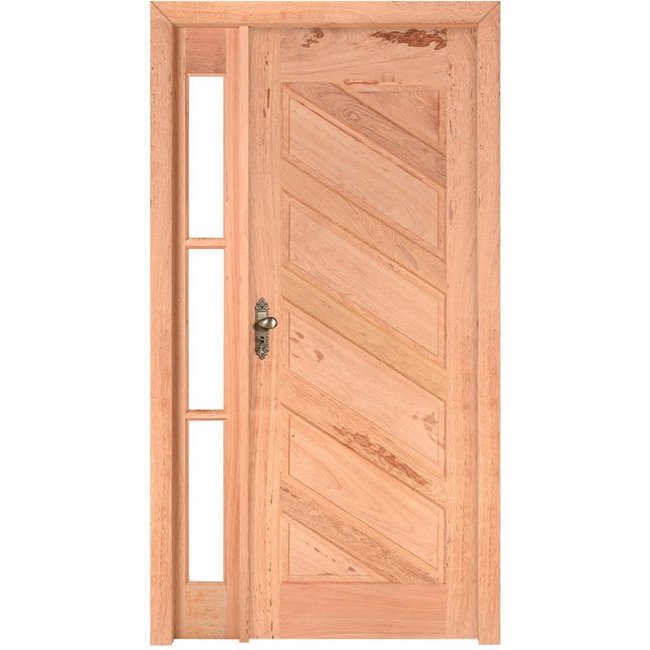 Kit Porta de Madeira Vitrô Direita 213cmx130cmx12cm PE26 Esel