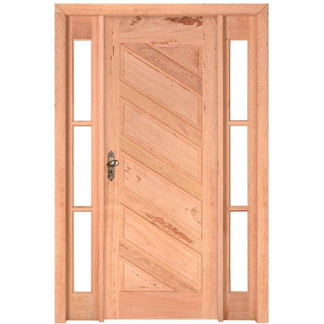 Kit Porta de Madeira 2 Vitrôs Direita 213cmx156cmx12cm PE26 Esel