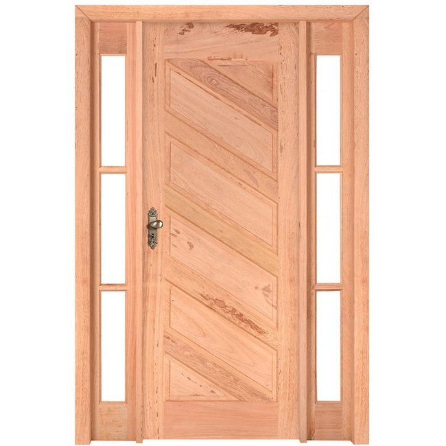 Kit Porta de Madeira 2 Vitrôs Direita 213cmx146cmx12cm PE26 Esel