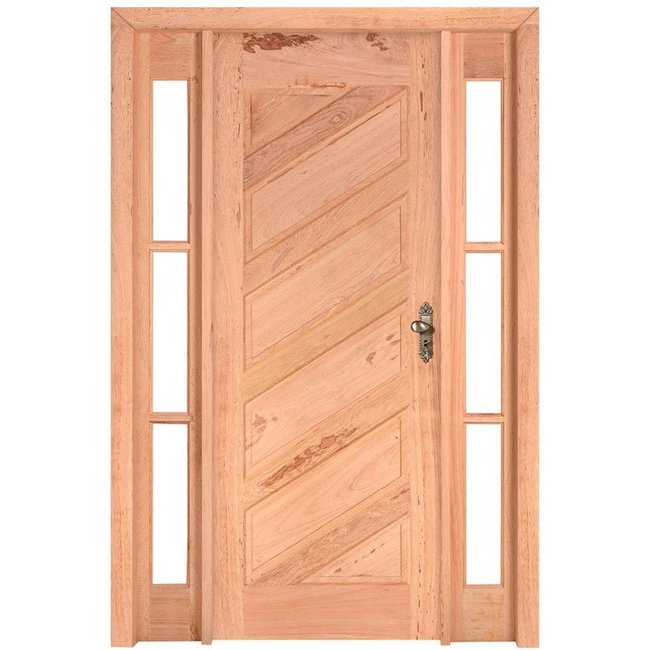 Kit Porta de Madeira 2 Vitrôs Esquerda 213cmx156cmx12cm PE26 Esel