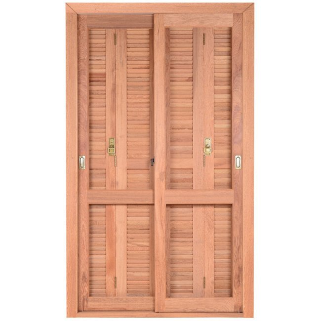 Porta de Madeira Veneziana 216cmx200cmx14cm PE521 Esel