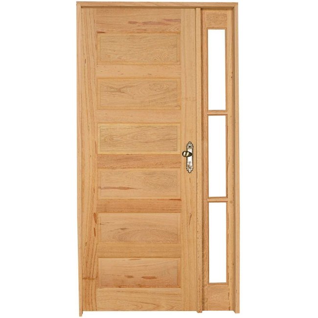 Kit Porta de Madeira Vitrô Esquerda 213cmx120cmx12cm PE28 Esel