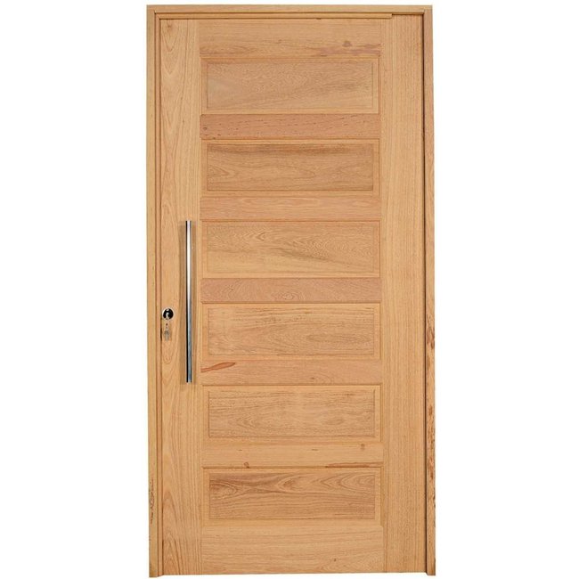 Kit Porta de Madeira Pivotante Frisada Direita 214cmx97cmx12cm PE28 Esel