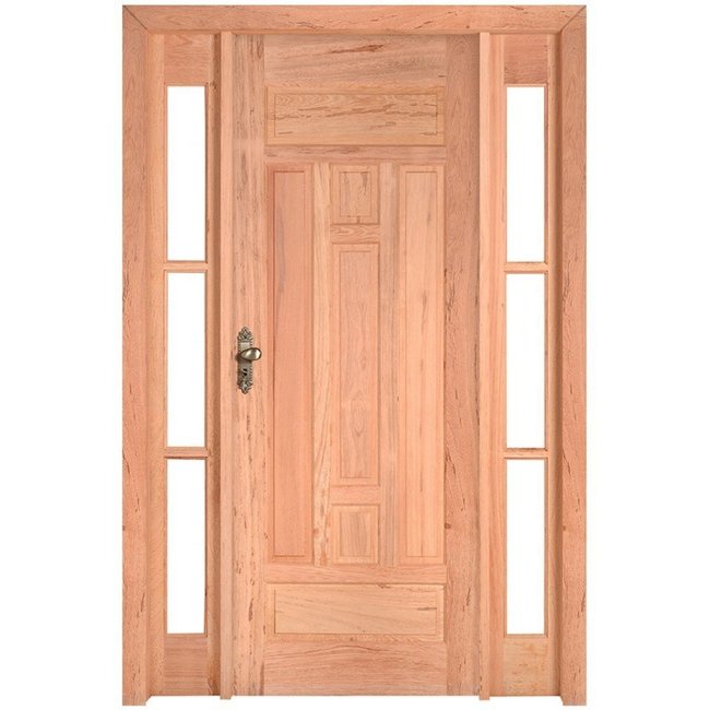 Kit Porta de Madeira 2 Vitrôs Direita 213cmx156cmx12cm PE27 Esel