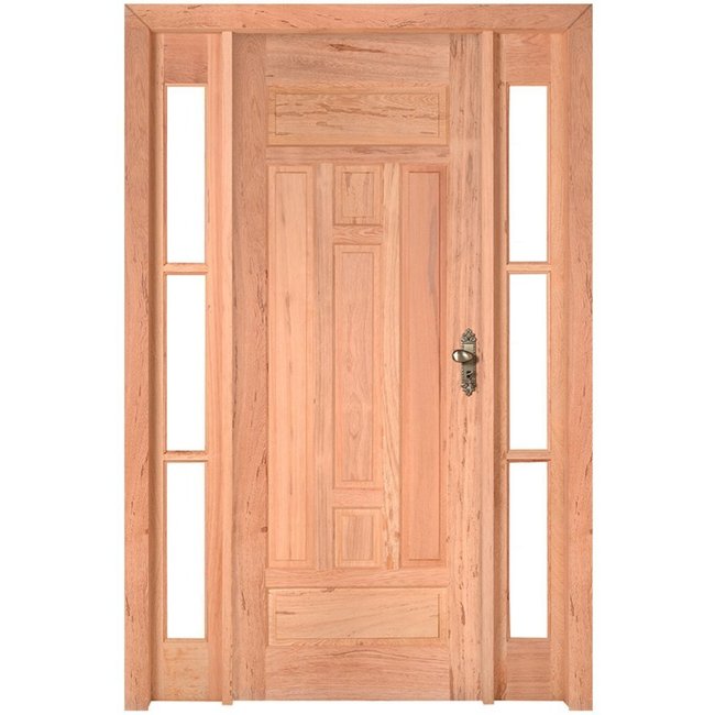 Kit Porta de Madeira 2 Vitrôs Esquerda 213cmx156cmx12cm PE27 Esel