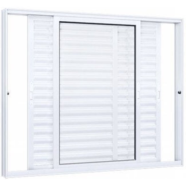 Janela de Aluminío Veneziana 120x150cm 3 Folhas Móveis Lucasa Eccellente