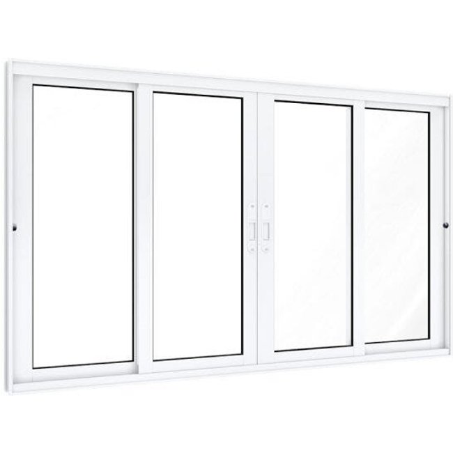 Janela de Alumínio de Correr 120x200cm 2 Folhas Móveis 2 Fixas com Vidro Lucasa Eccellente