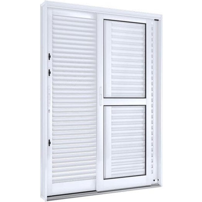 Porta de Aço Balcão Flex 214x150cm com Vidro 3 Folhas Facilita Lucasa