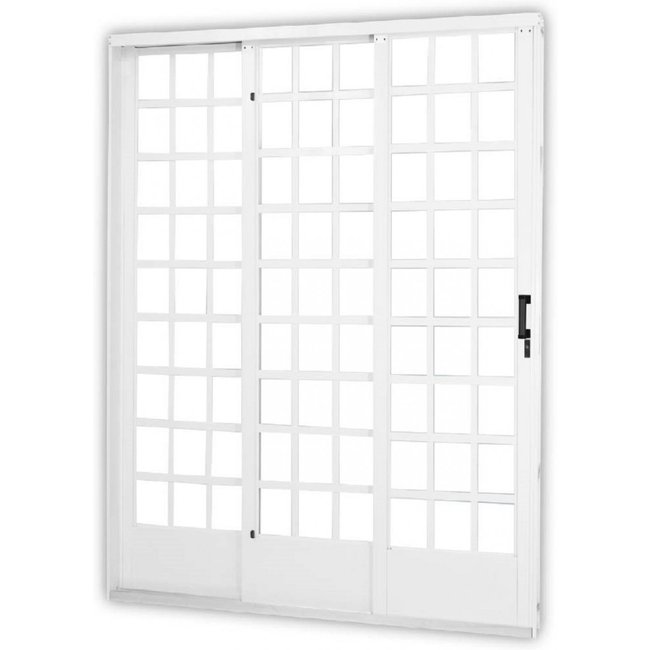 Porta de Aço de Correr 215x200cm 3 Folhas sem Vidro com Batente 14,5cm Minas Sul MGM