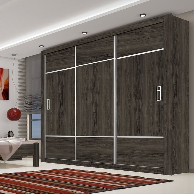 Guarda-Roupa Casal 3 Portas de Correr Lotse