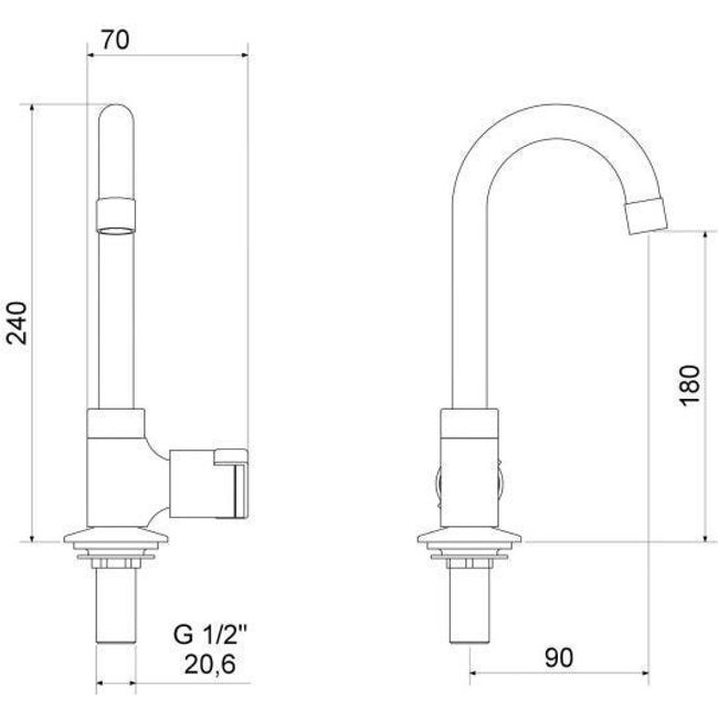 Torneira para Lavatório de Mesa Meber 1190 C 44