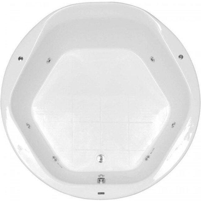 Banheira Hidromassagem Astra Hexa Super Luxo 180cmx180cmx50cm - 06 Jatos Branco Gel-Coat P1 sem Aque
