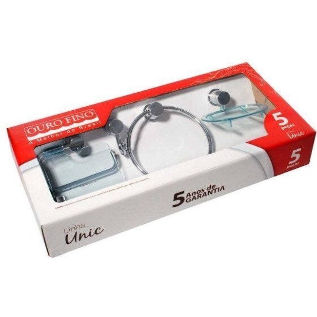 Kit de Acessórios para Banheiro Ouro Fino Unic 5 Peças