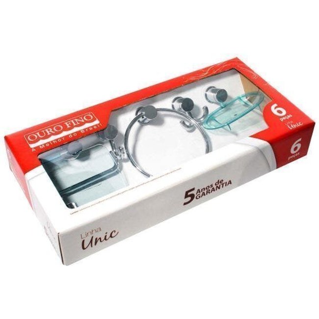 Kit de Acessórios para Banheiro Ouro Fino Unic 6 Peças