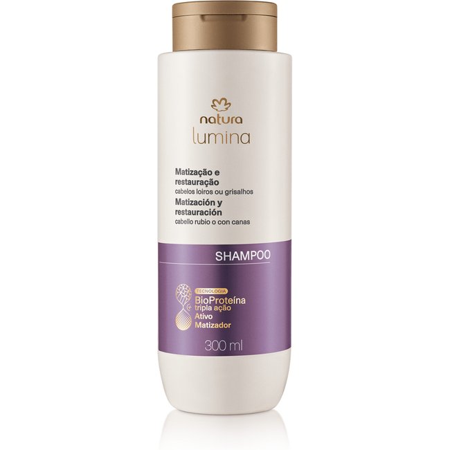 Shampoo Matizador para Cabelos Loiros e Grisalhos Lumina 300 ml