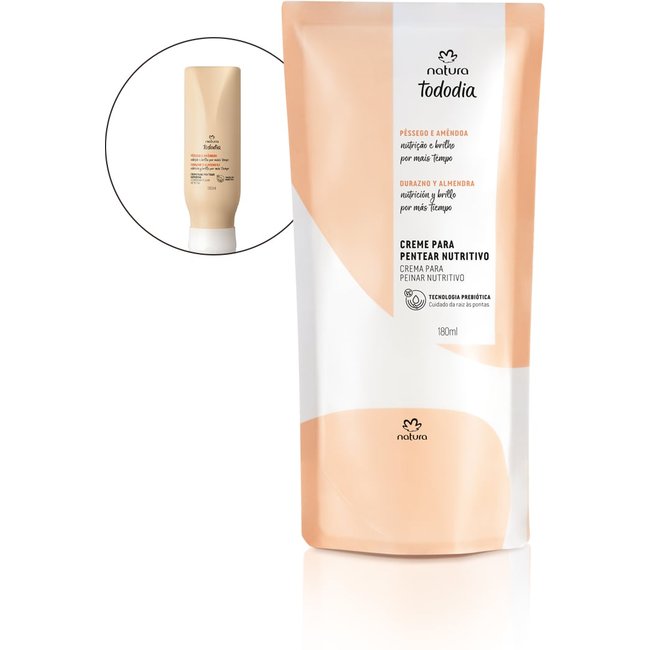 Refil Creme para Pentear Nutritivo Tododia Pêssego e Amêndoa 180 ml