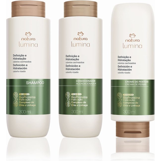 Kit Lumina Cacheados Shampoo, Condicionador e Creme para Pentear (3 produtos)
