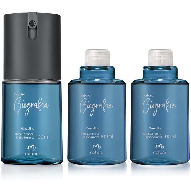 Kit Desodorante Corporal Biografia Masculino (3 produtos)