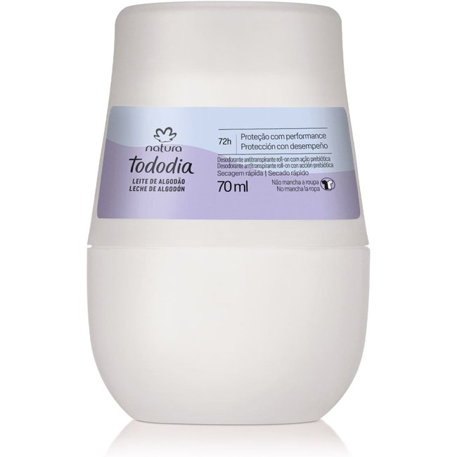 Desodorante Antitranspirante Roll-on Tododia Algodão 70 ml