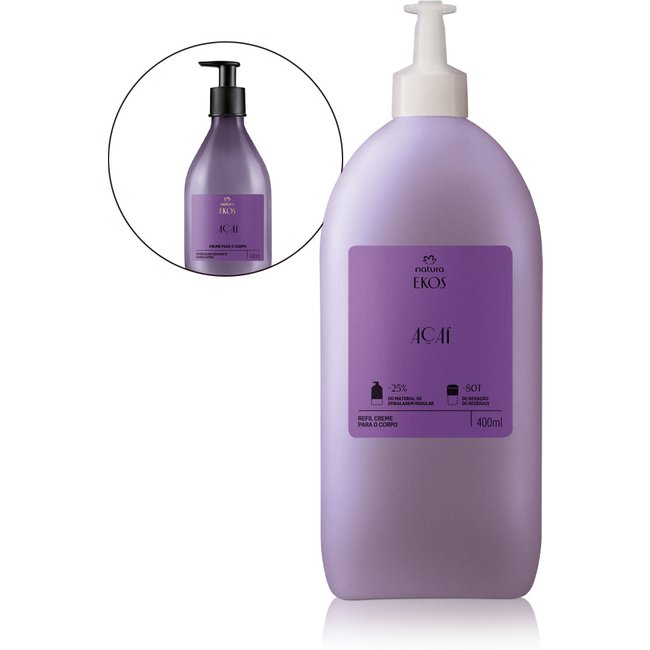 Refil Creme Desodorante Hidratante para o Corpo Ekos Açaí 400 ml