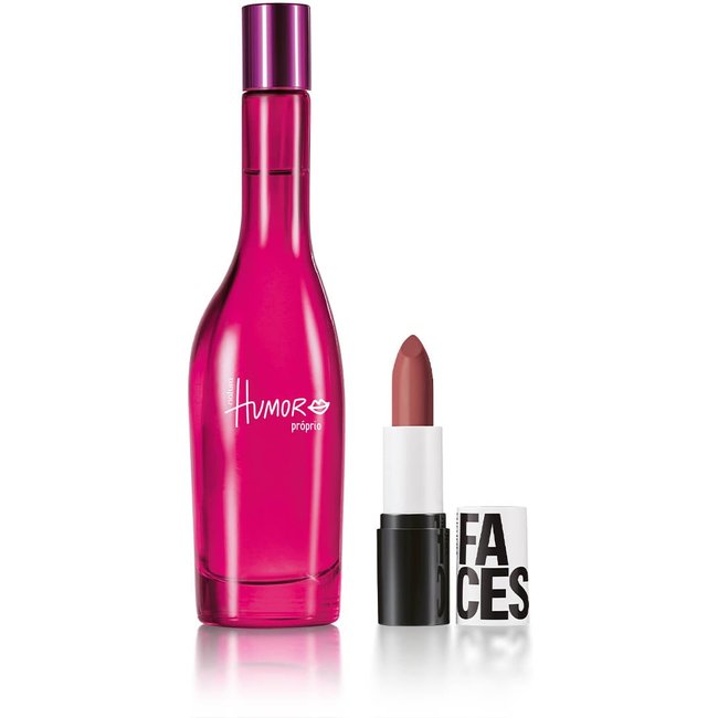 Kit Humor Próprio e Batom Matte Faces Cookie Nude