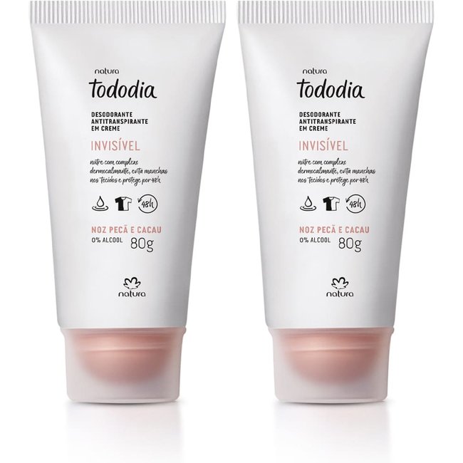 Kit Desodorante Antitranspirante em Creme Tododia Noz Pecã e Cacau 2 un de 80 g