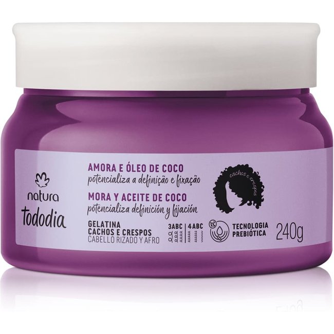 Gelatina Cachos e Crespos Tododia Amora e Óleo de Coco 240 g