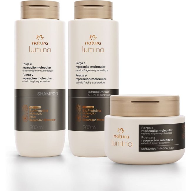 Kit Shampoo, Condicionador e Máscara Lumina Força e Reparação Molecular (3 produtos)