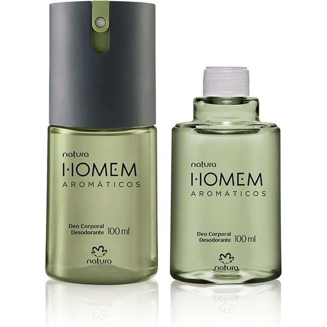 Kit Desodorante Corporal Natura Homem Aromáticos com Refil 2 un de 100 ml