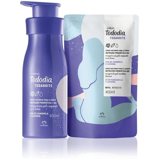 Conjunto Todanoite Creme Noturno Chá de Camomila e Lavanda