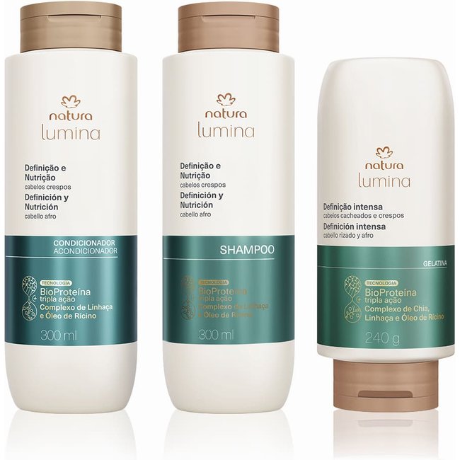 Kit Lumina Crespos Shampoo, Condicionador e Gelatina (3 produtos)