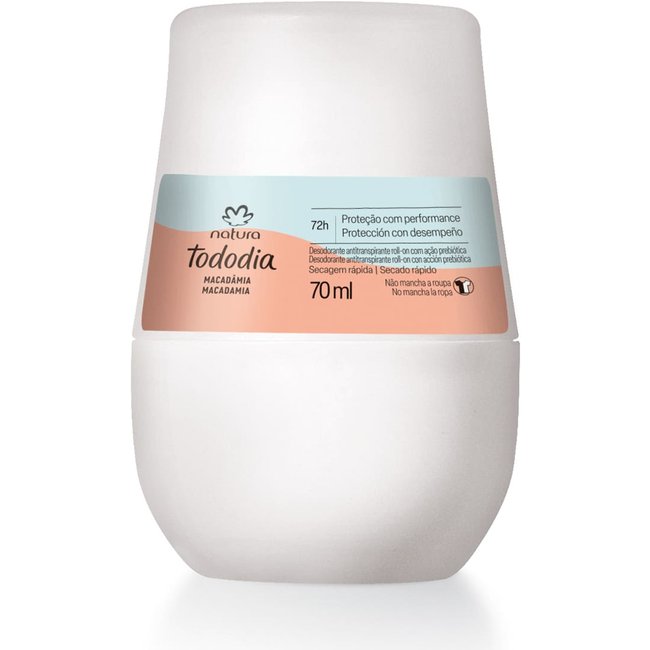 Desodorante Antitranspirante Roll-on Tododia Macadâmia 70 ml