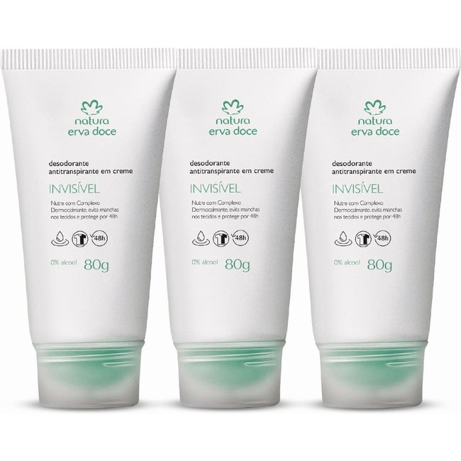 Kit Desodorante Antitranspirante em Creme Erva Doce (3 unidades)