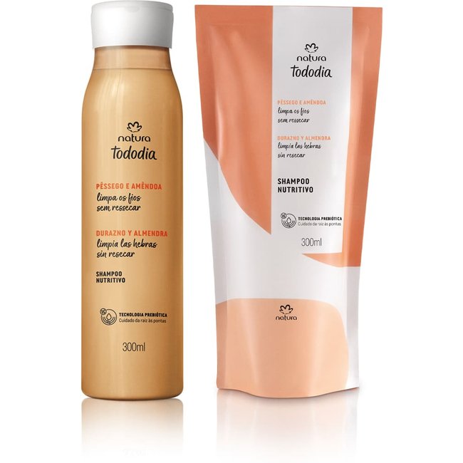 Kit Shampoo Nutritivo Tododia Pêssego e Amêndoa com Refil