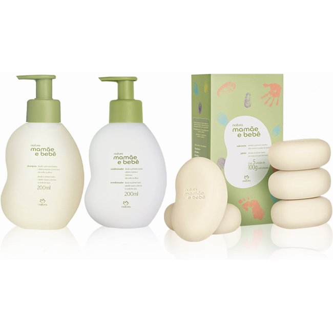 Kit Mamãe e Bebê Shampoo, Condicionador e Sabonete em Barra (3 produtos)